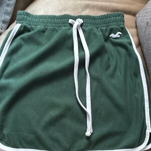 Hollister Green Mini Skirt with White Trim
